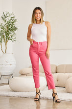 Load image into Gallery viewer, RFM "Dylan" Tummy Control High Waist Straight Leg Cropped Raw Hem Jeans in Sunkissed