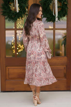 Load image into Gallery viewer, Bloom and Twirl Satin Floral Dress