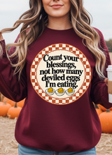 Load image into Gallery viewer, Blessings, Not Deviled Eggs Graphic Tee & Sweatshirt (multiple color options)