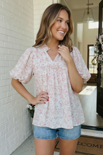 Load image into Gallery viewer, State Fair Summer Ruffle Neck Babydoll Blouse