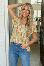 Load image into Gallery viewer, Painted Canvas Green Babydoll Top