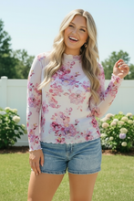 Load image into Gallery viewer, Garden Party Floral Mesh Long Sleeve Top