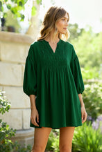 Load image into Gallery viewer, Green with Envy Crepe Smocked Dress
