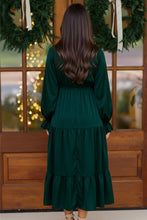 Load image into Gallery viewer, Goddess Grove Satin Maxi Dress in Green