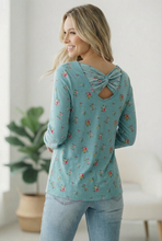 Load image into Gallery viewer, Mint To Be Floral Twist Top