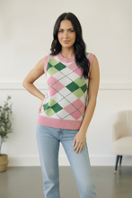 Load image into Gallery viewer, Sugarplum Argyle Sweater Vest