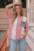 Load image into Gallery viewer, Stars and Stripes Eyelet Pocket Top