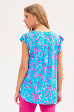 Load image into Gallery viewer, Dear Scarlett Lizzy Flutter Sleeve Top in Royal Blue