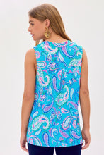 Load image into Gallery viewer, Dear Scarlett Lizzy Tank Top in Paisley Aqua