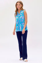 Load image into Gallery viewer, Dear Scarlett Lizzy Tank Top in Paisley Aqua
