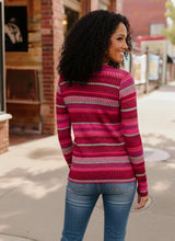 Load image into Gallery viewer, Keep Me Guessing Magenta Herringbone Long Sleeve