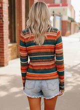 Load image into Gallery viewer, Keep Me Guessing Teal Herringbone Long Sleeve
