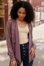 Load image into Gallery viewer, Plum Luxe Suede Cardigan