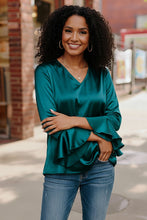 Load image into Gallery viewer, Teal Temptation Silk Blouse