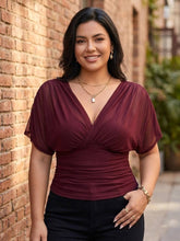 Load image into Gallery viewer, Midnight Melodies Ruched Blouse (multiple color options)