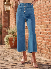 Load image into Gallery viewer, Malibu Morning Button-Fly Cropped Wide-Leg Jeans (multiple color options)