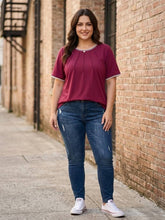 Load image into Gallery viewer, It’s Days Like This Contrast Trim Short Sleeve Top (multiple color options)