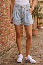 Load image into Gallery viewer, East Coast Escape Drawstring Denim Shorts
