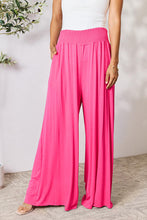 Load image into Gallery viewer, Keep It Simple Smocked Wide Waistband Wide Leg Pants (multiple color options)
