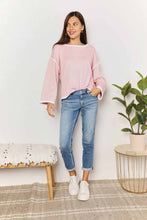 Load image into Gallery viewer, Feeling Cute Contrast Detail Dropped Shoulder Knit Top