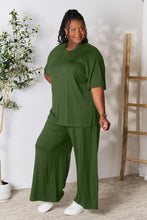 Load image into Gallery viewer, All About Comfort Round Neck Slit Top and Pants Set (multiple color options)