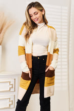 Load image into Gallery viewer, Pumpkin Swirl Color Block Dropped Shoulder Cardigan