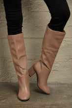 Load image into Gallery viewer, Harvest Haute Block Heel Knee High Boots in Mocha