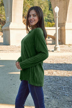 Load image into Gallery viewer, Basic Update Ribbed Round Neck Long Sleeve Knit Top (multiple color options)