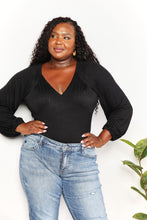Load image into Gallery viewer, Shared Happiness V- Neck Bodysuit in Black