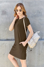 Load image into Gallery viewer, Basic, But Cute Round Neck Short Sleeve Dress with Pockets (multiple color options)