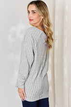 Load image into Gallery viewer, Everyday Basic Ribbed Round Neck Slit Top (multiple color options)