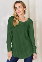 Load image into Gallery viewer, Everyday Basic Ribbed Round Neck Slit Top (multiple color options)