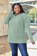Load image into Gallery viewer, Hand In Hand Ribbed Round Neck Long Sleeve Knit Top (multiple color options)