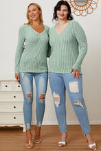 Load image into Gallery viewer, All You Ever Wanted Ribbed V-Neck Long Sleeve Top (multiple color options)