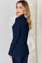 Load image into Gallery viewer, Everyday Basic Ribbed Mock Neck Long Sleeve T-Shirt (multiple color options)
