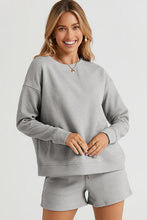 Load image into Gallery viewer, Leisure Luxe Texture Long Sleeve Top and Drawstring Shorts Set (multiple color options)