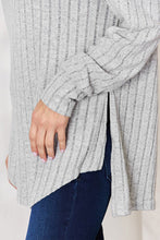 Load image into Gallery viewer, Everyday Basic Ribbed Round Neck Slit Top (multiple color options)