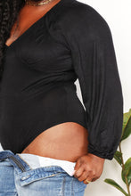 Load image into Gallery viewer, Shared Happiness V- Neck Bodysuit in Black