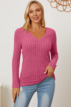 Load image into Gallery viewer, All You Ever Wanted Ribbed V-Neck Long Sleeve Top (multiple color options)
