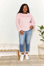 Load image into Gallery viewer, Feeling Cute Contrast Detail Dropped Shoulder Knit Top