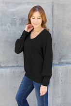 Load image into Gallery viewer, Basic Flare V-Neck Lantern Sleeve Top (multiple color options)