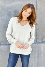 Load image into Gallery viewer, Basic Flare V-Neck Lantern Sleeve Top (multiple color options)