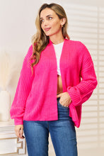 Load image into Gallery viewer, Cross My Heart Rib-Knit Open Front Drop Shoulder Cardigan
