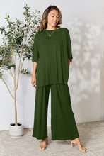 Load image into Gallery viewer, All About Comfort Round Neck Slit Top and Pants Set (multiple color options)