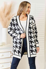 Load image into Gallery viewer, She's a Go Getter Houndstooth Open Front Longline Cardigan
