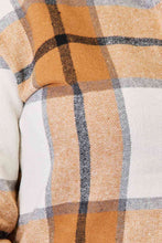 Load image into Gallery viewer, Maple Latte Plaid Print Dropped Shoulder Shirt