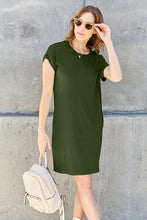 Load image into Gallery viewer, Basic, But Cute Round Neck Short Sleeve Dress with Pockets (multiple color options)