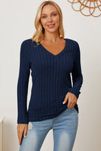Load image into Gallery viewer, All You Ever Wanted Ribbed V-Neck Long Sleeve Top (multiple color options)