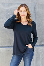 Load image into Gallery viewer, Everyday Happiness V-Neck Long Sleeve Top (multiple color options)