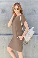 Load image into Gallery viewer, Basic, But Cute Round Neck Short Sleeve Dress with Pockets (multiple color options)